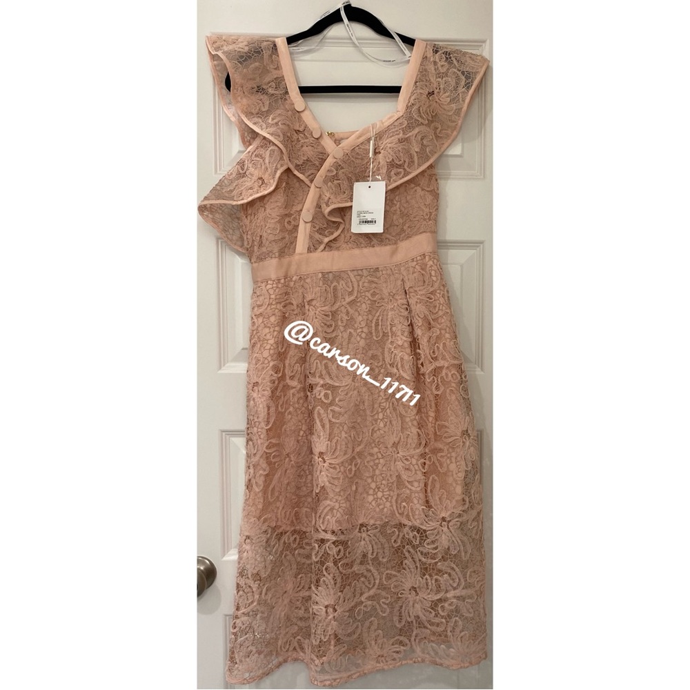 NWT Self Portrait Off Shoulder Mesh Dress US8 - Picture 15 of 15